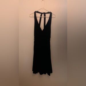 Black Velour Halter Dress